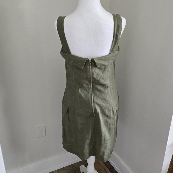 SO Womens Size 9 Olive Green Sleeveless Dress With Pockets - Picture 2 of 11